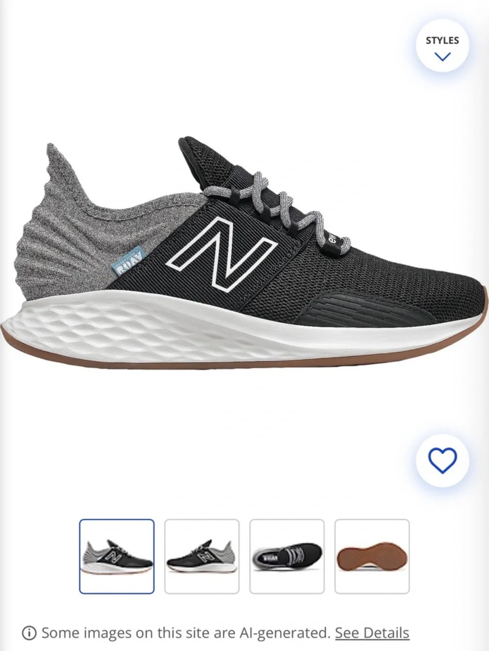 New Balance Black & Gray FreshFoam Running Shoe- size 9 - Picture 1 of 2